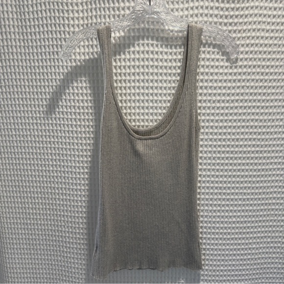 Frame Gray Ribbed Tank Top - Picture 3 of 6